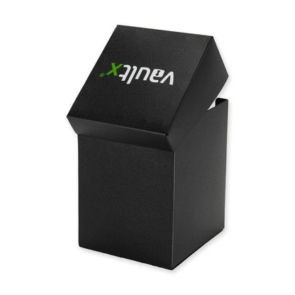 Vault X Large Standard Deck Box with 150 Black Sleeves, fits 100+ Sleeved Trading Cards (Black)