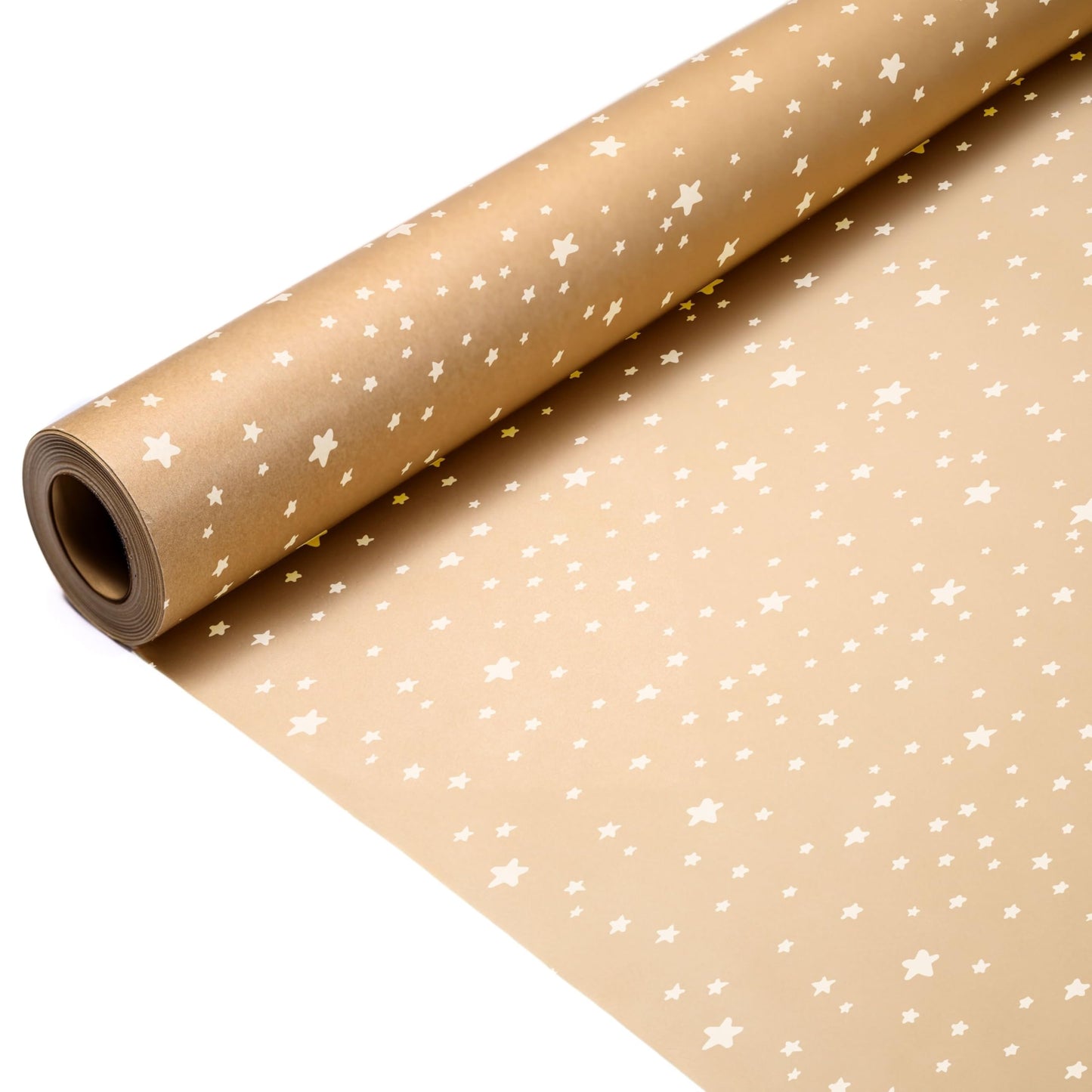 volila Brown Paper Roll 17.5 inch x 50 feet - Stars Kraft Paper Roll for Gift Wrapping Flower Boquet Craft Supplies - Brown Wrapping Paper for Moving Packing Paper
