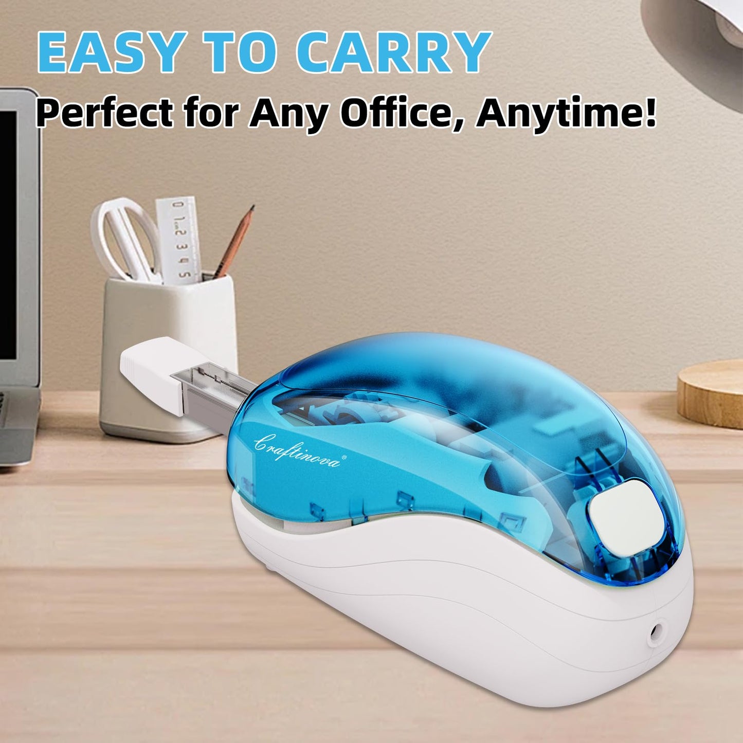 Craftinova Electric Stapler,Including 2000 Staples and 1 Staple Remover, Suitable for Palm Size and high Comfort，25 Sheet Capacity, AC Adapter or Battery Powered，Battery not Included