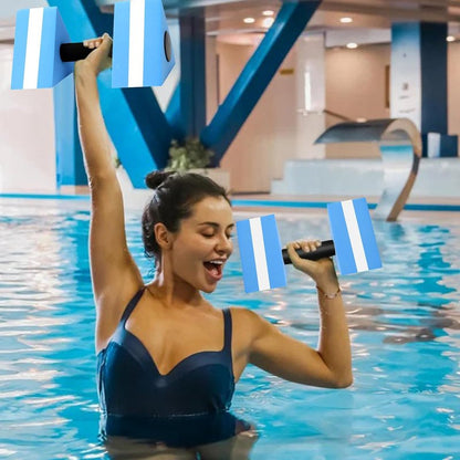 Water Exercise Pool Weights - 2 Pack Aquatic Dumbbells for Fitness & Aerobics | Durable & Sturdy Design