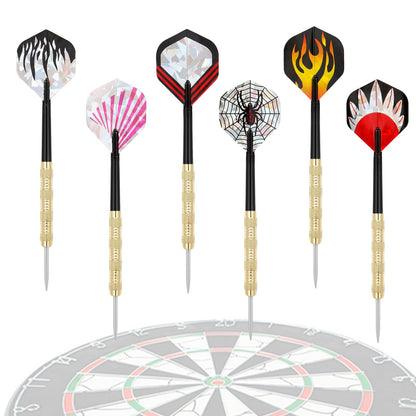 MaxMau 18 pcs Steel Tip Darts Set for Dartboard Metal Point Laser Dart Flights