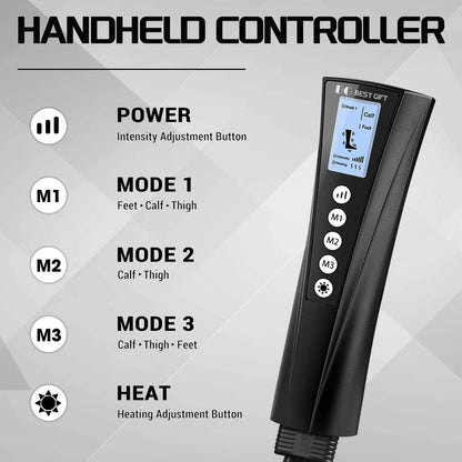 Mothers Day Gifts for Mom, Women, Dad, Men, Him, Her, Fathers Day, Christmas, Air Compression Massager with Heat for Comprehensive Leg and Foot Therapy, Helpful for Varicose Veins, Cramps, Edema