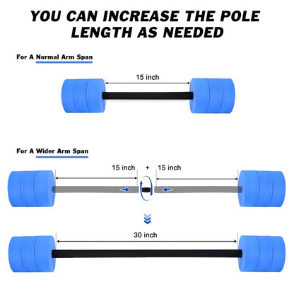 Hikeen Aquatic Exercise Dumbbells Water Dumbbell Pool Resistance Aquatic Fitness Barbells High-Density EVA Foam Pool Weights Dumbbells, for Water Aerobics Weight Loss (1 Blue Long barbell)