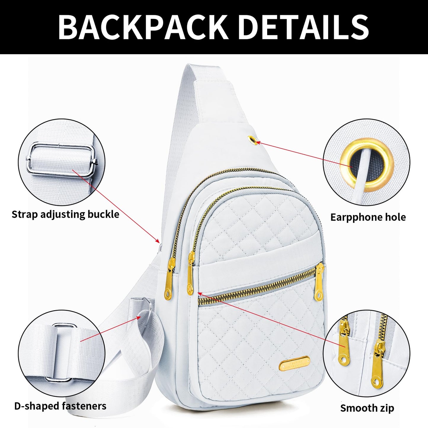 Small Sling Bag For Women Men Casual Crossbody Sling Backpack