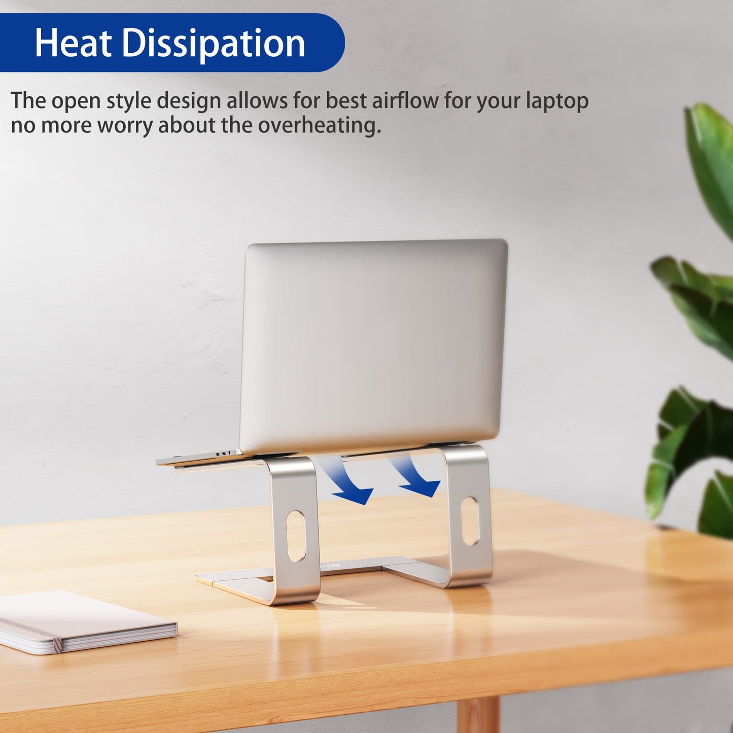 BESIGN LS03 Aluminum Laptop Stand, Ergonomic Detachable Computer Stand, Notebook Riser, Laptop Mount Compatible with Air, Pro, Dell, HP, Lenovo More 10-15.6" Laptops, Silver