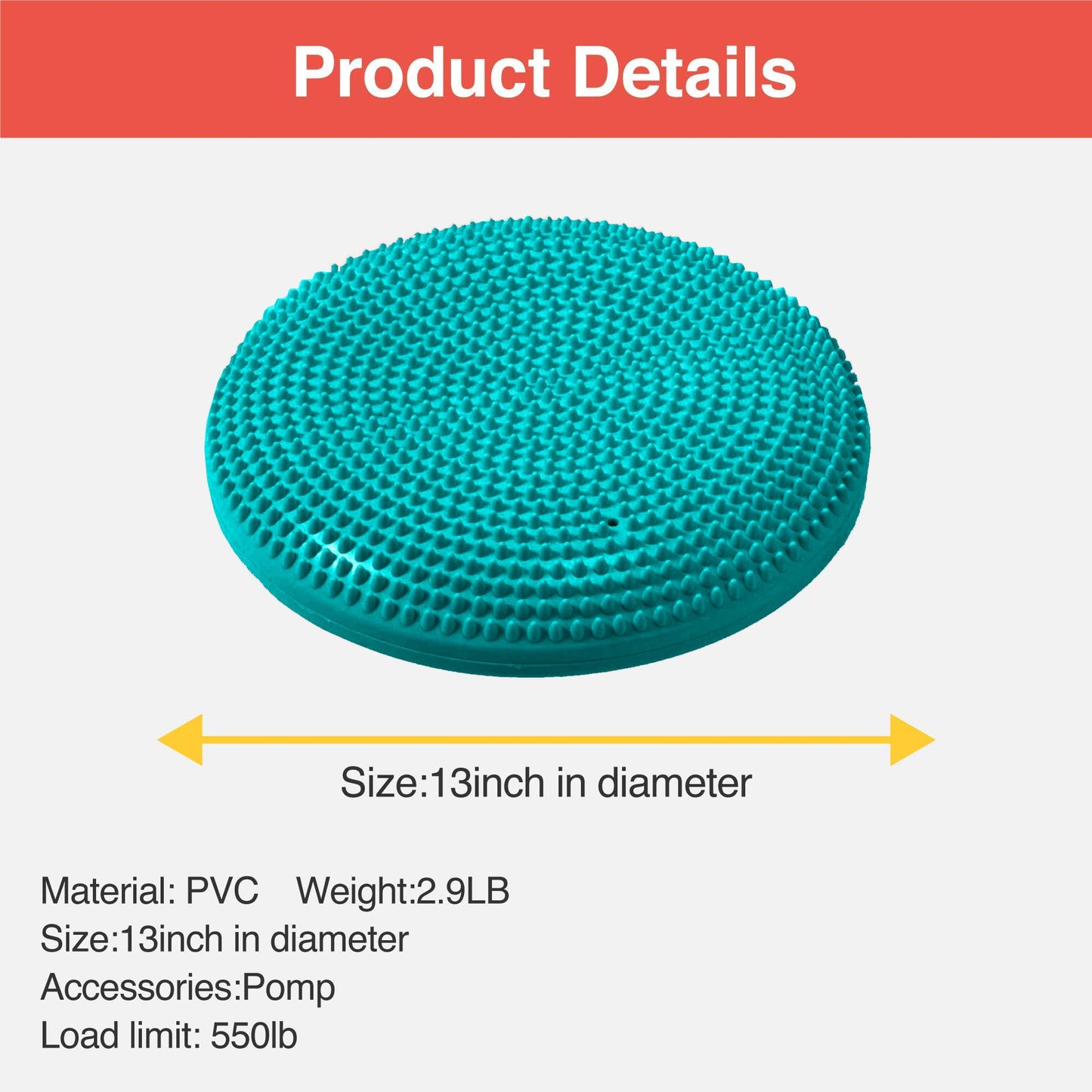 Balance Disc comes with an Air Pump Exercise Wobble Cushion for Stability Workout 1 PC (Light Green)