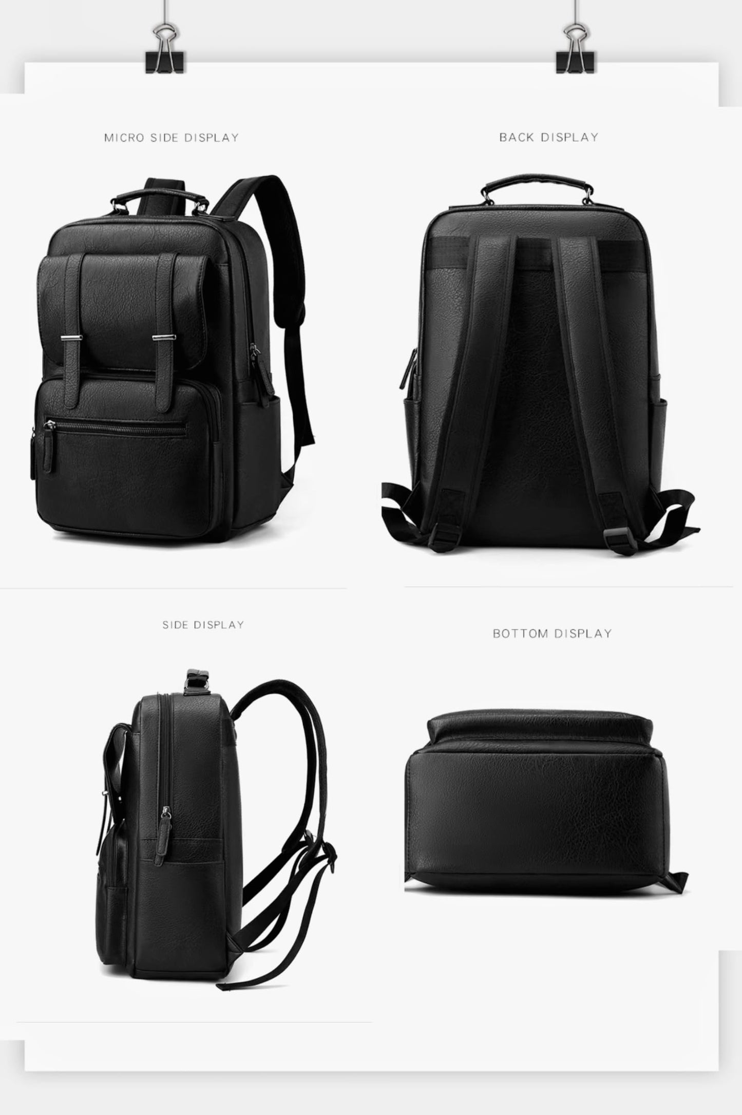 CYLYWJD Business Men and Women PU Leather Backpack 15.6inch Laptop Waterproof Backpack Travel Commuter Lightweight schoolbag (Brown backpack5,Large)