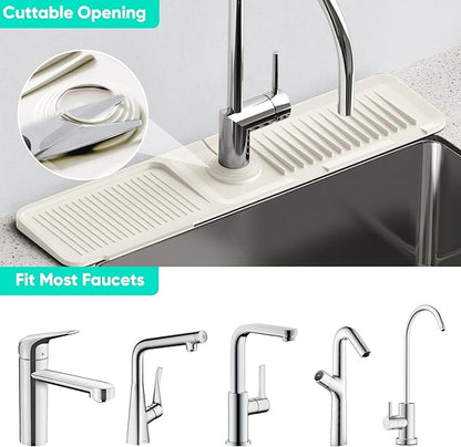 24'' Faucet Mat for Kitchen Sink Faucet Mat Kitchen Sink Splash Guard Silicone
