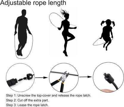 Adjustable Jump Rope - Tangle-Free Skipping Rope with Ball Bearings for Fast Workouts | Ideal for Women, Men, and Kids