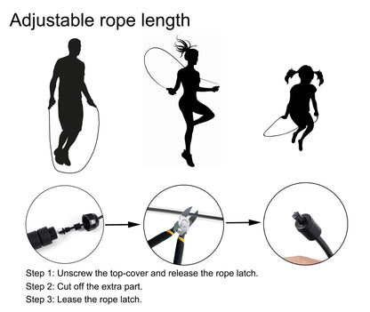 BOOMIBOO Jump Rope, Adjustable Jump Ropes,Skipping Rope Tangle-Free Rapid Speed with Ball Bearings for Women Men Kids,Exercise & Slim Body Jumprope at Home School Gym