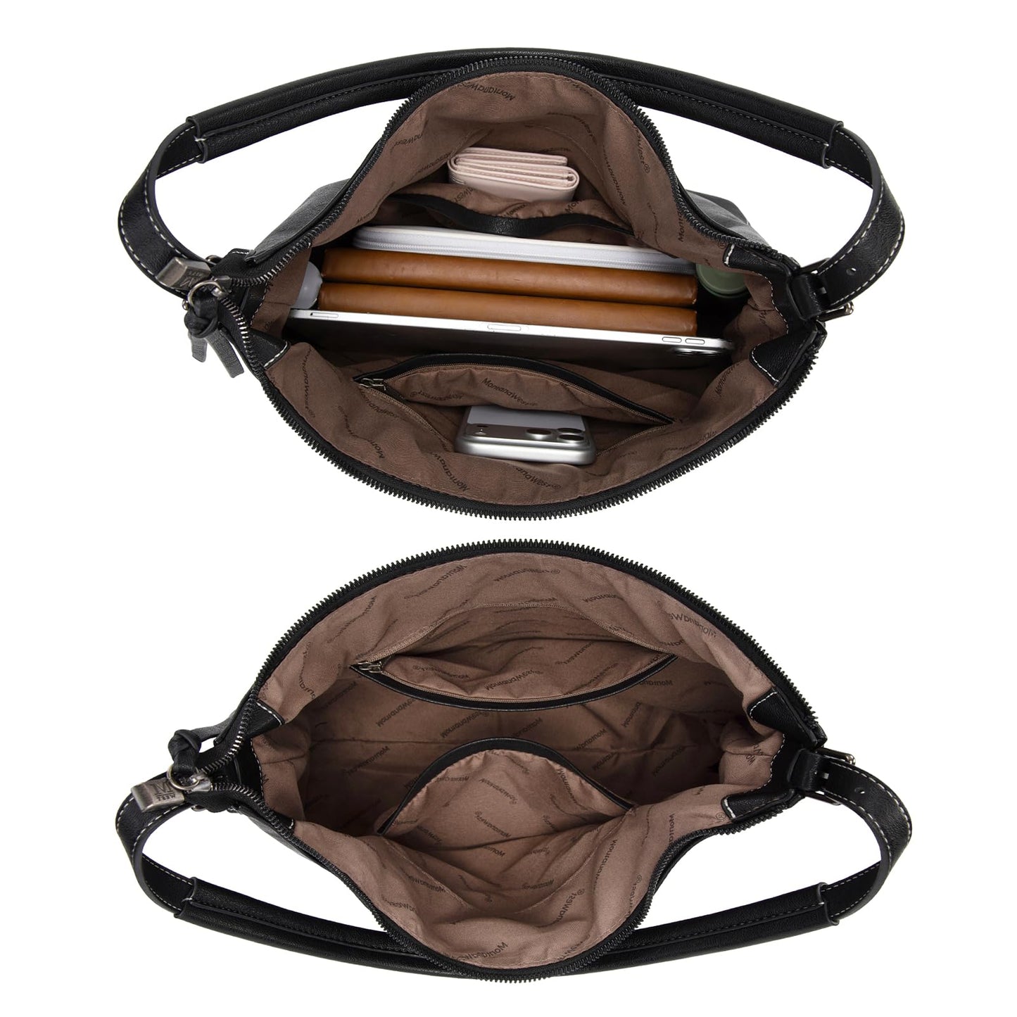 Montana West Hobo Bags for Women Slouchy Shoulder Purse Pocketbook Crossbody Ladies Handbags for Everyday MWC-HB-641BK