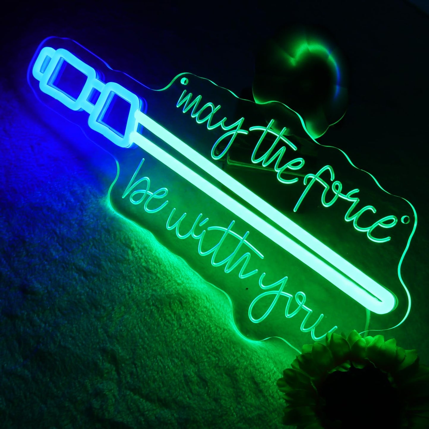 Lightsaber Neon Sign Star May The Force Be With You Neon Sign Wars Usb Power LED Swords Light Wall Decor for Bedroom Living Room Best Gifts for Men Fans