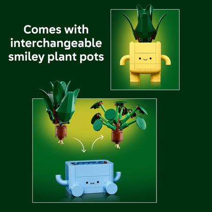 LEGO Botanicals Happy Plants Building Toys - Bedroom or Dorm Room Decor for Girls, Boys, & Adults, Desk or Shelf Display - Birthday Gift Ideas for Kids, Ages 9+ - 10349