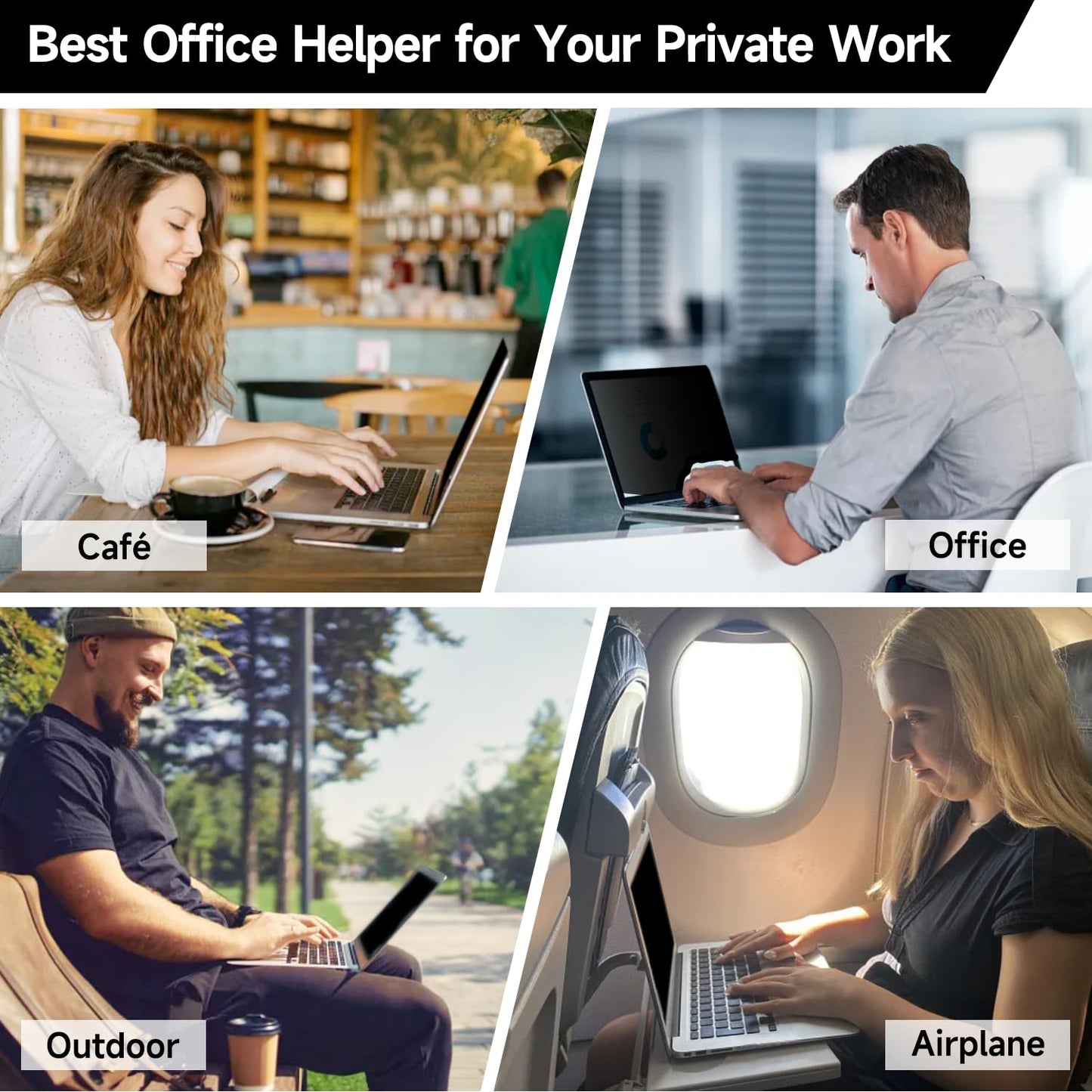 16 Inch 16:10 Laptop Privacy Screen Filter, Anti Blue Light Glare & Anti Scratch Computer Privacy Shield for 16" with 1920x1200 Aspect Ratio Laptop