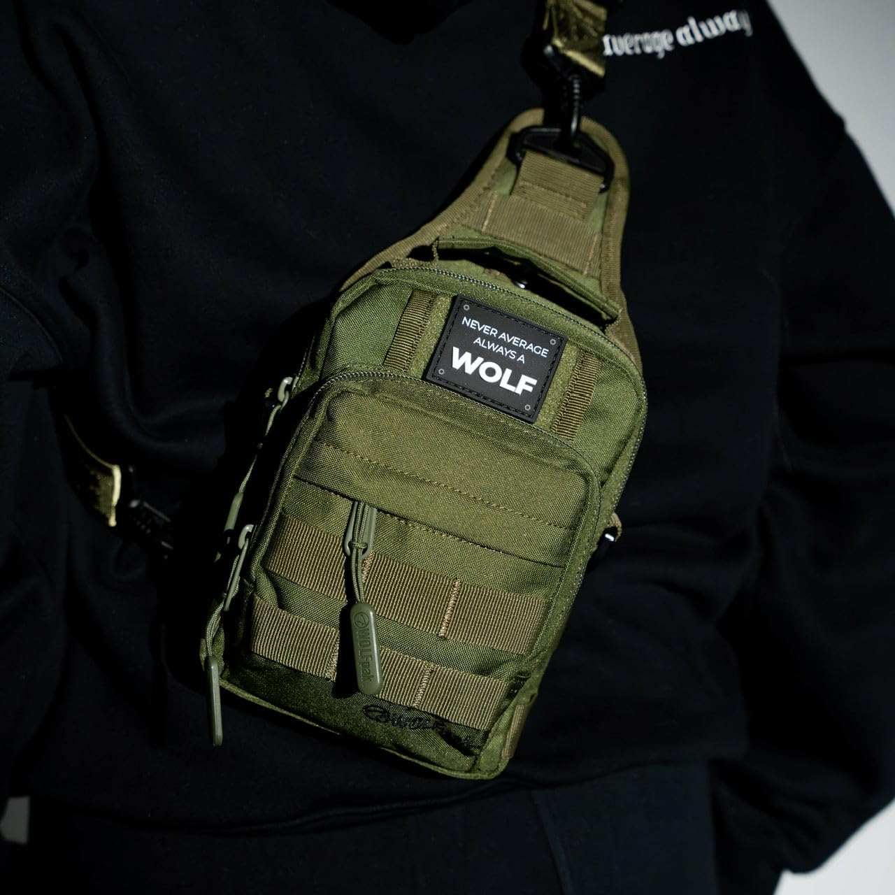 WOLFpak 4L Mini Tactical Sling Bag (OD Green) Compact Crossbody Backpack for Gym, Travel & EDC | Tactical Shoulder Bag with Multiple Pockets – Lightweight, Durable Sling Pack for Men & Women