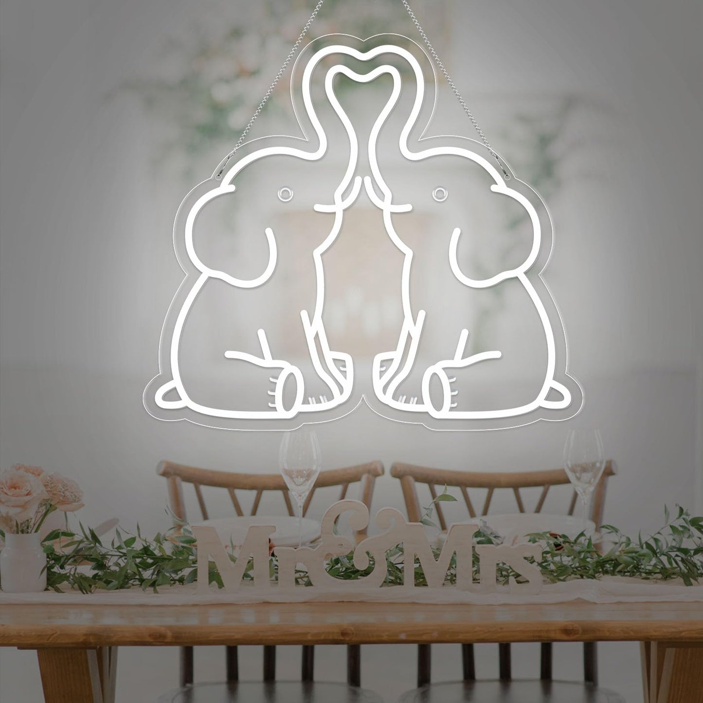 LMHSE Elephant Neon Signs, Dimmable LED Sign Living Room Decor, Party, Bedroom, Wedding Decor, Birthday Gifts for Women, Christmas (Elephant)