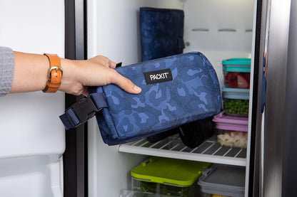 PackIt® Freezable Snack Box, Checked Out, Built with ECOFREEZE Technology, Collapsible, Reusable, Zip Closure with Buckle Handle, Designed For Work Snacks, Fresh Snacks On the Go, Adults, and All Ages