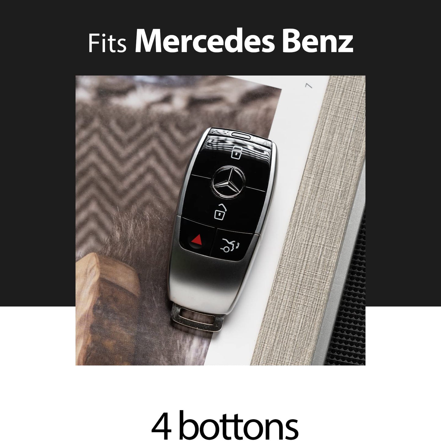 Smyfob Mercedes Benz Key Fob Cover Leather Car Key Case 2026 2025 2024 2023 2022 GLE350 GLE450 GLS450 GLS580 GLA250 GLA35 EQB CLA250 CLA35 CLA45 AMG GT