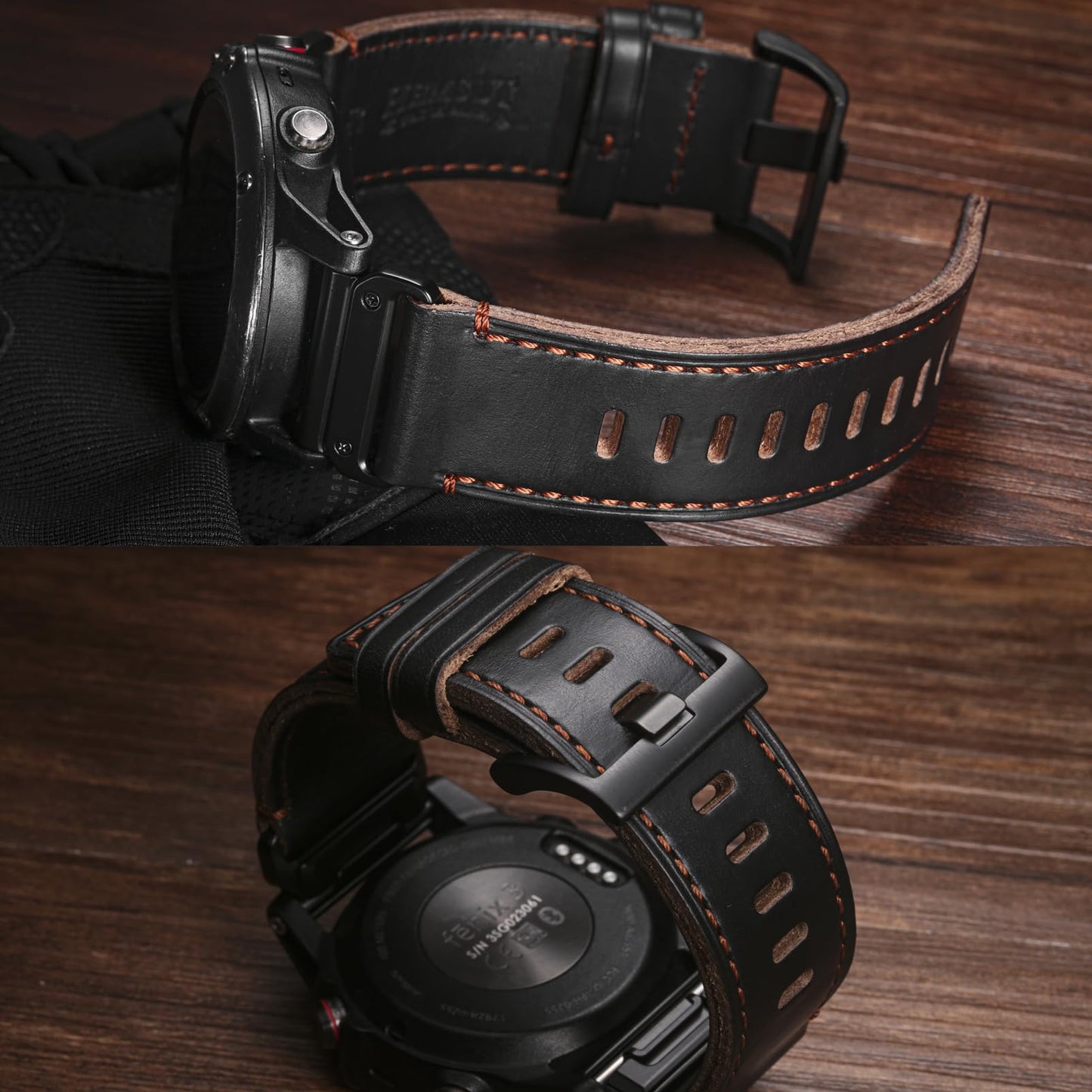 Garmin Fenix 8/7X/6X/5X Plus/3/HR/Descent MK1/D2 Delta PX/D2 Charlie Compatible Leather Watch Strap