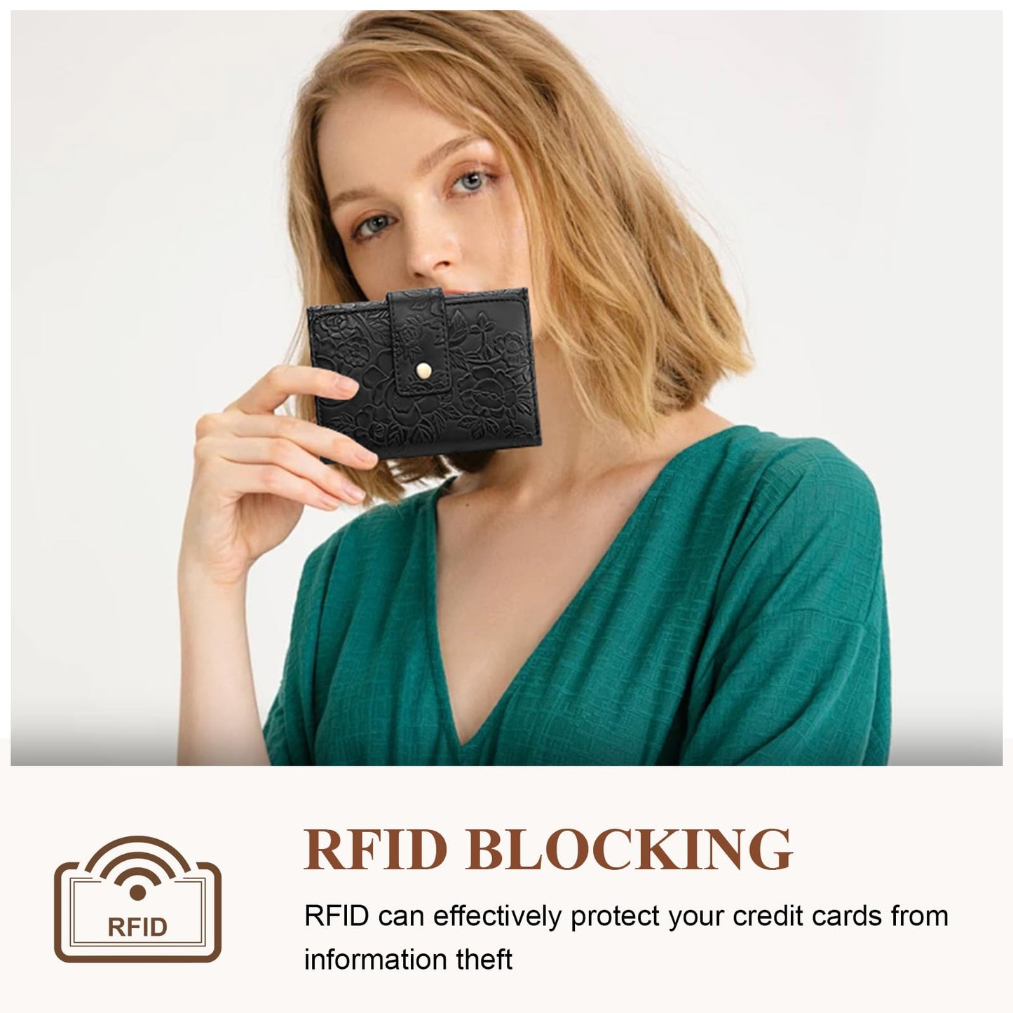 SENDEFN Wallets for Women Trifold Ladies Wallet Credit Card Holder Coin Pocket with ID Window
