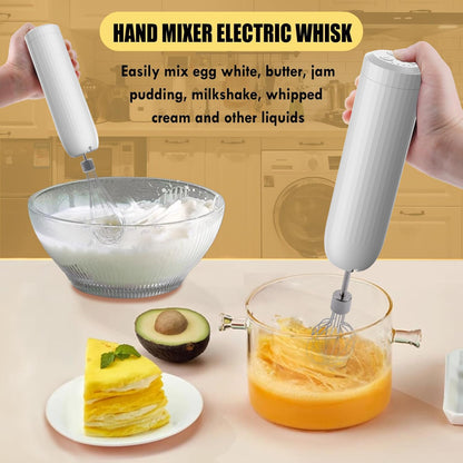 4-in-1 Electric Hand Mixer, Electric Whisk, Mini Onion Chopper 10Oz, Small Cordless Hand Blender, Milk Frother Wand for Coffee, Matcha, 4 Speed Rechargeable Food Processor for Baby Food Maker