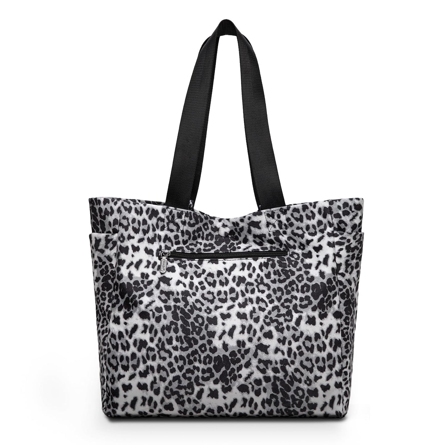 Wrangler Large Tote Bag for Women Designer Leopard Print Purse with Detachable Strap for Travel Work Gym Black WG433-8317BK