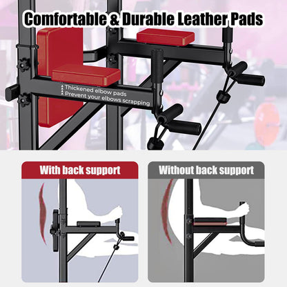 Tappio Power Tower Pull Up Bar for Home Gym, Multi Functional Pull Up Bar Stand Dip Bar Station, Adjustable Height Workout Dip Station Strength Training Fitness Equipment