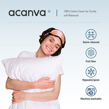 Acanva Throw Pillow Inserts for Bed Couch Sofa, Ultra Soft Polyester Filling for Decorative Cushion Square Sham Form, 18"x18"-4 Pack, White 4 Count
