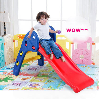 Baby Joy Folding Slide, Indoor First Slide Plastic Play Slide Climber Kids (Ellipse Rail)