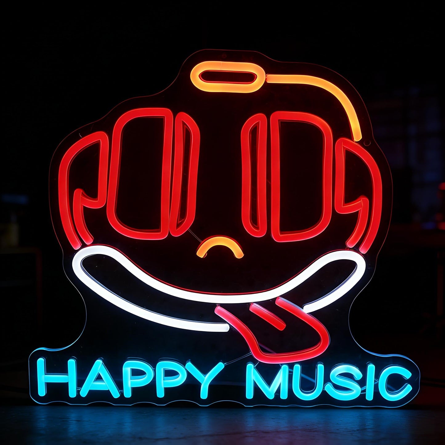 Neonawall Happy Music Neon Sign for Wall Decor Light Up Letters Business Led Sign Music Birthday Party Signs Led Decorative Night Signs Room Decorations Christmas Party Gifts for Bar Musician Studio