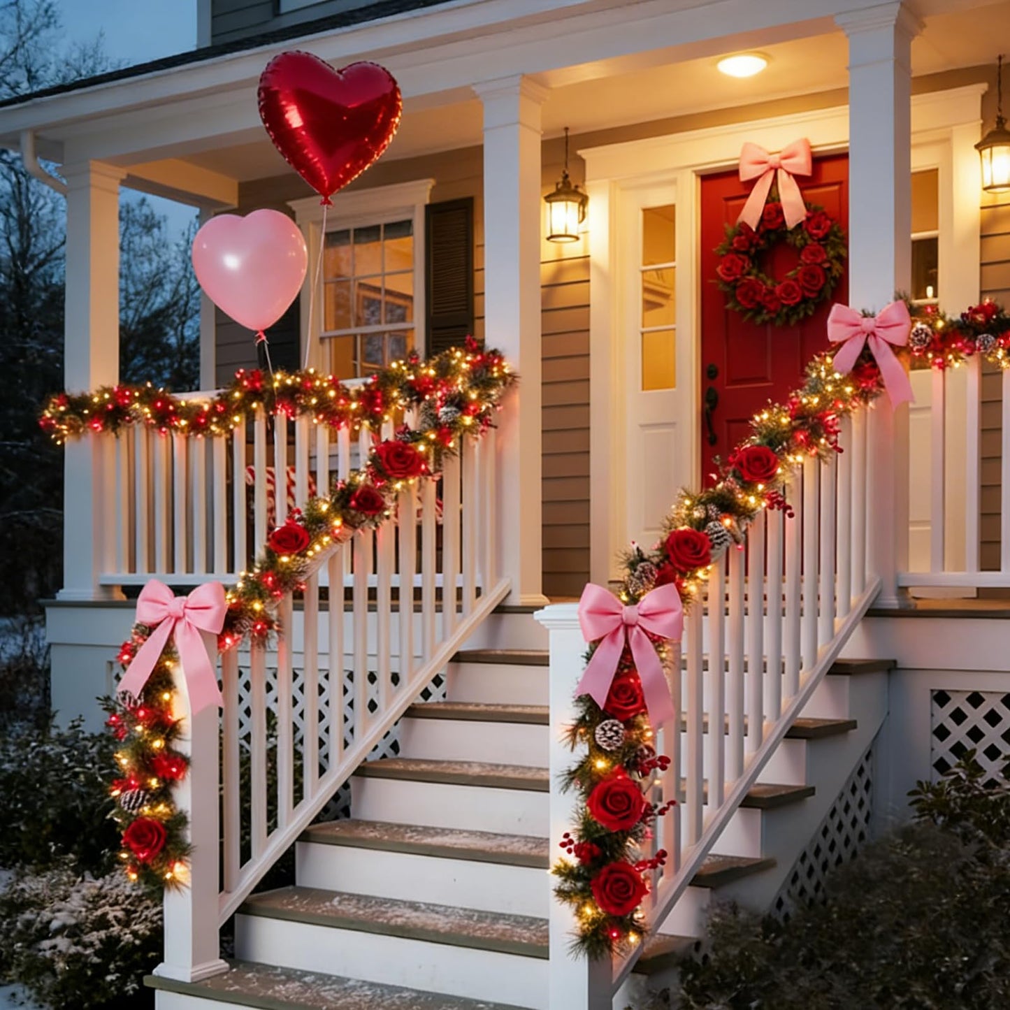 LAMPHOME Red Clear Valentine's String Lights 100 Mini Incandescent Fairy Light Decor 20 Ft Green Wire Christmas Lifgt for Indoor & Outdoor Party Patio Bedroom, Xmas Tree Garland Easter Decoration