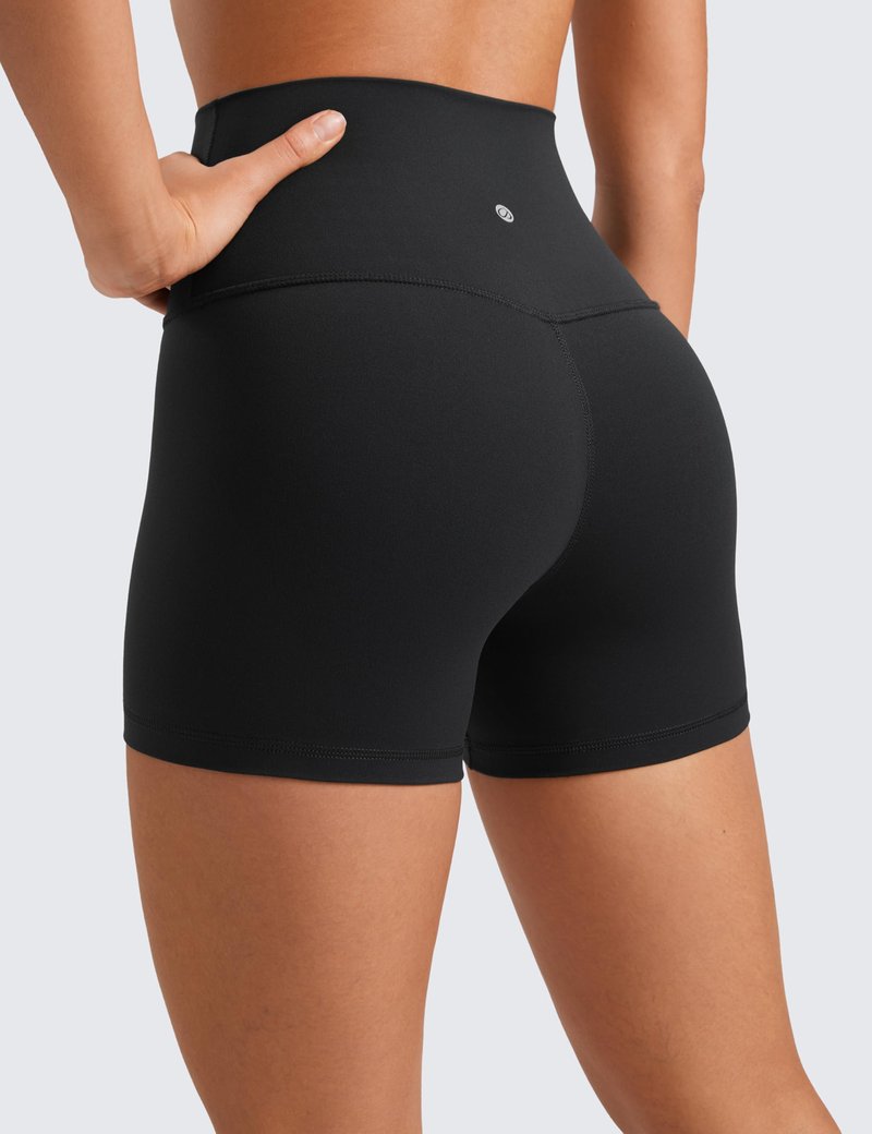 CRZ YOGA Butterluxe Biker Shorts 4'' - High Waisted Booty Workout Volleyball Yoga Womens Spandex Black X-Small