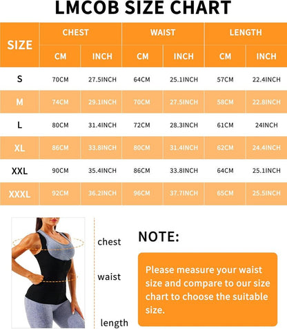 Sauna Vest for Women - Heat Trapping Waist Trainer Workout Sweat Vest with Zipper | Comfortable Fit