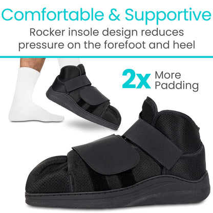 Vive Closed Post Op Shoe - Fracture Medical Walking Shoes for Women & Men - Orthopedic Recovery Shoe Brace - Foot Boot for Injured Feet and Broken Toe