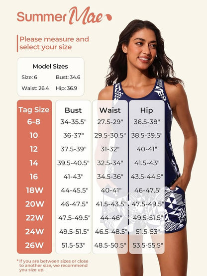 Tankini Swimsuits for Women - Tummy Control Two-Piece with Sporty Pockets | Summer Mae