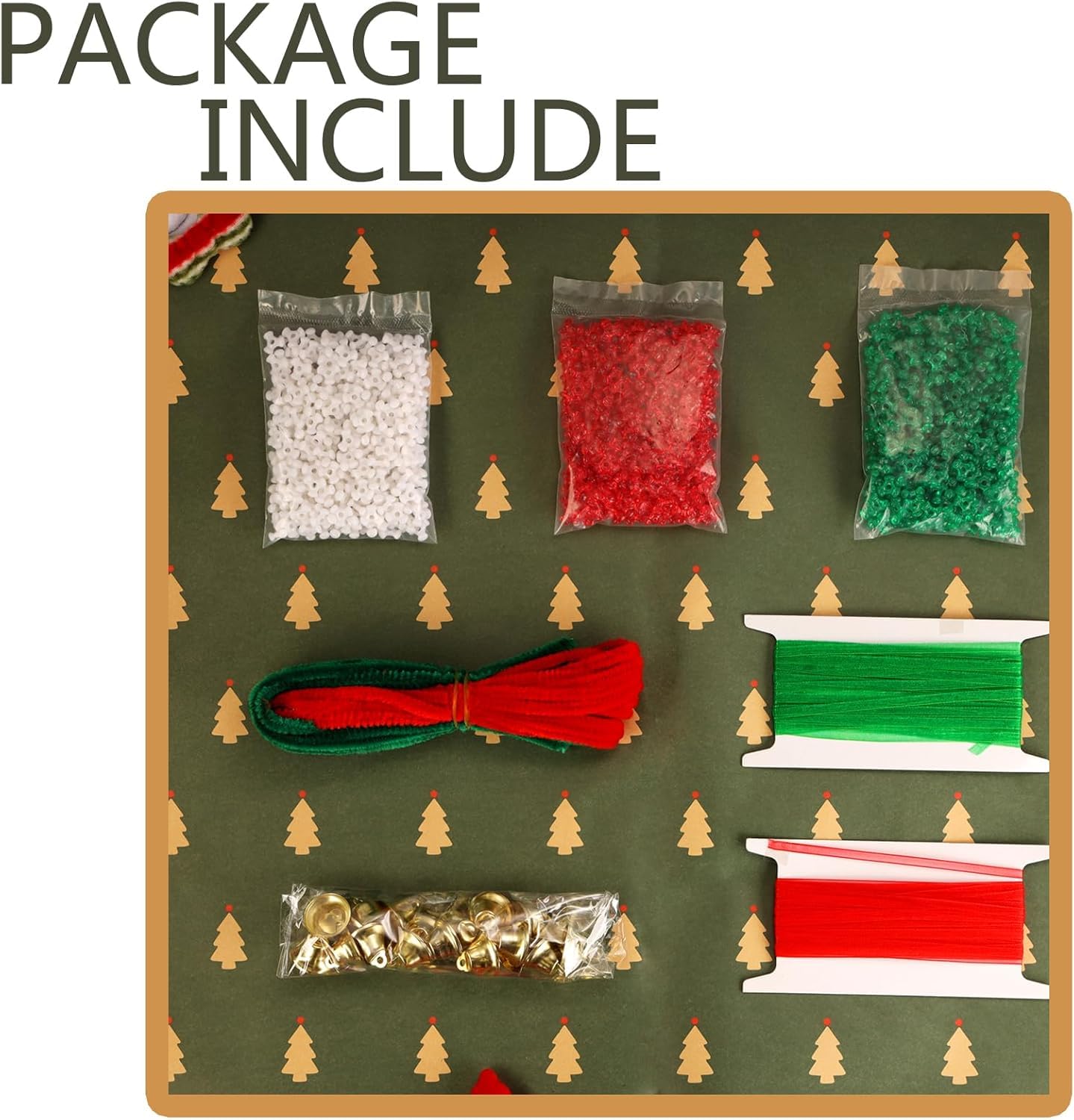 1860pcs Christmas Tri Beads, Tri Beaded Ornament Kit Christmas DIY Bead Christmas Tree Hanging Decoration，Xmas Beads Ornaments Candy Cane Ornament