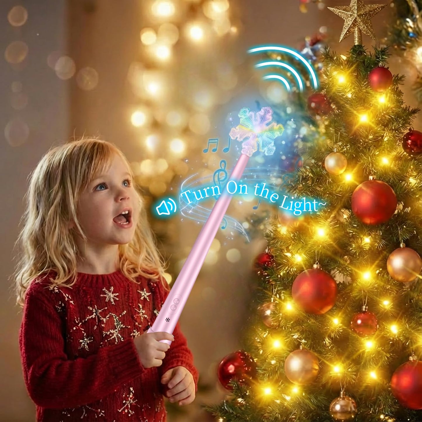 Christmas Tree Light Wand Remote - Voice Control Magic Wand Light Controller with Wireless Outlet Plug - Magical Christma Tree Lights Switch Wands for Kids, Xmas Gifts Outdoor Lighting Decoration