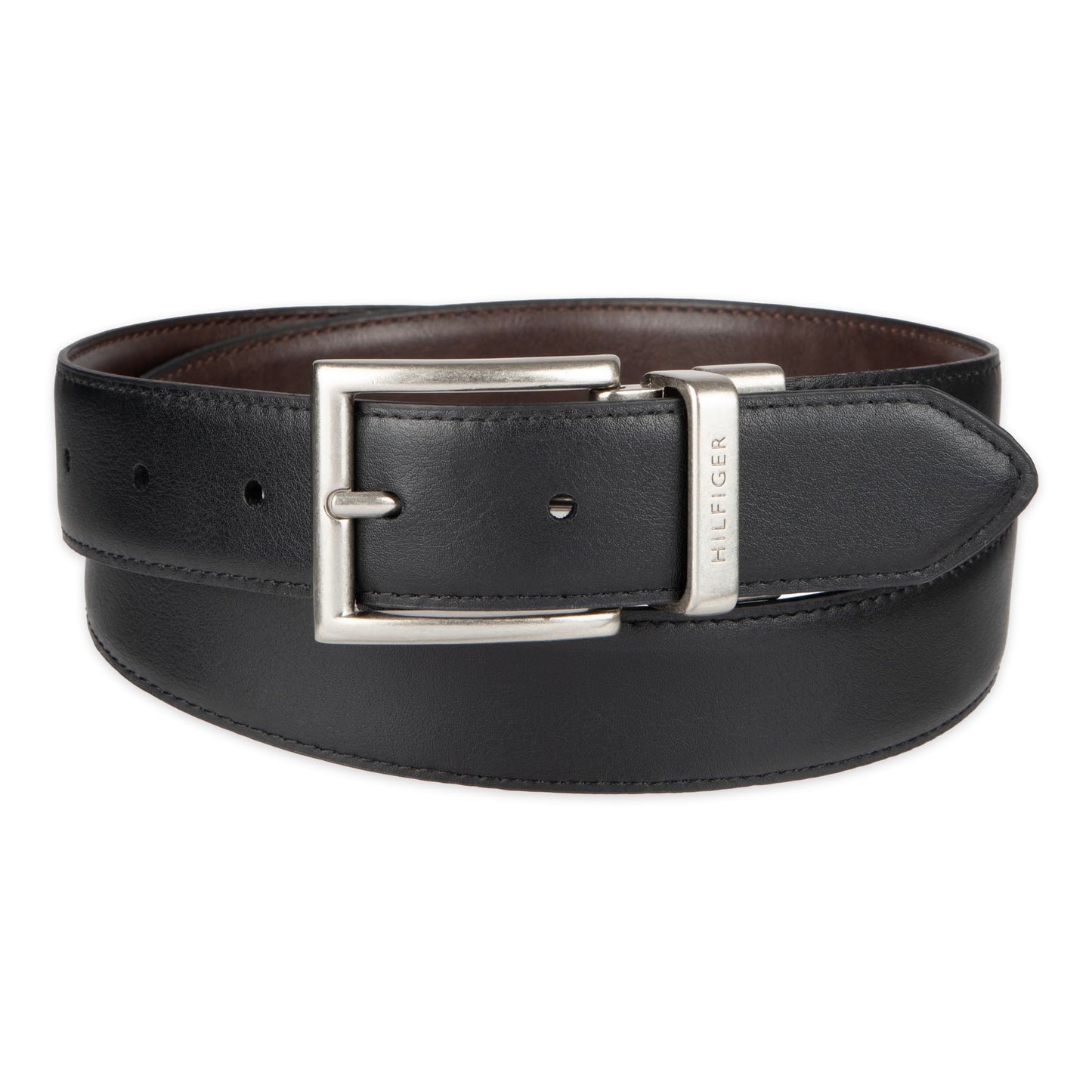 Tommy Hilfiger mens Reversible Belt, Brown/Black, 36 US