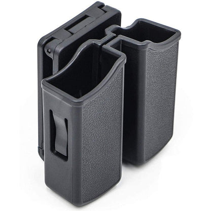 RioRand Magazine Pouch Double Magazine Holster Universal 9mm .40 Caliber Stack with 1.5-2 Inches Belt Clip Compatible with Most Pistol Clips