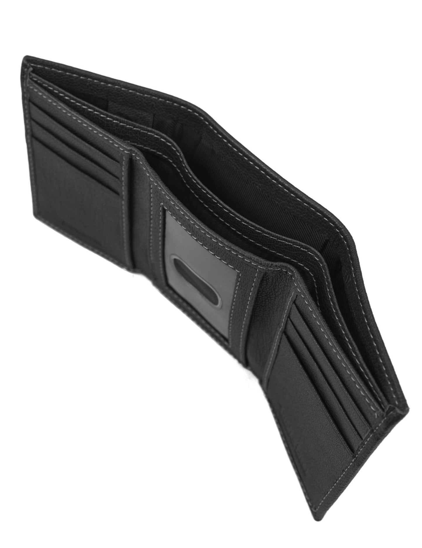 Timberland Men's Genuine Leather Rfid Blocking Trifold Wallet, Black, One Size