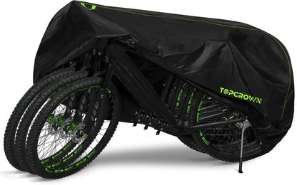 Bike Cover Waterproof - Outdoor Storage for 3 Bikes | UV, Dust & Wind Protection, 210D Black & Green, XXXL Size