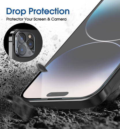 amFilm Easiest Installation OneTouch for iPhone 14 Pro [6.1 Inch] Screen Protector Tempered Glass, Auto-Alignment Tech, Bubble Free and Full Coverage Case Friendly, Anti-Scratch 2 Pack