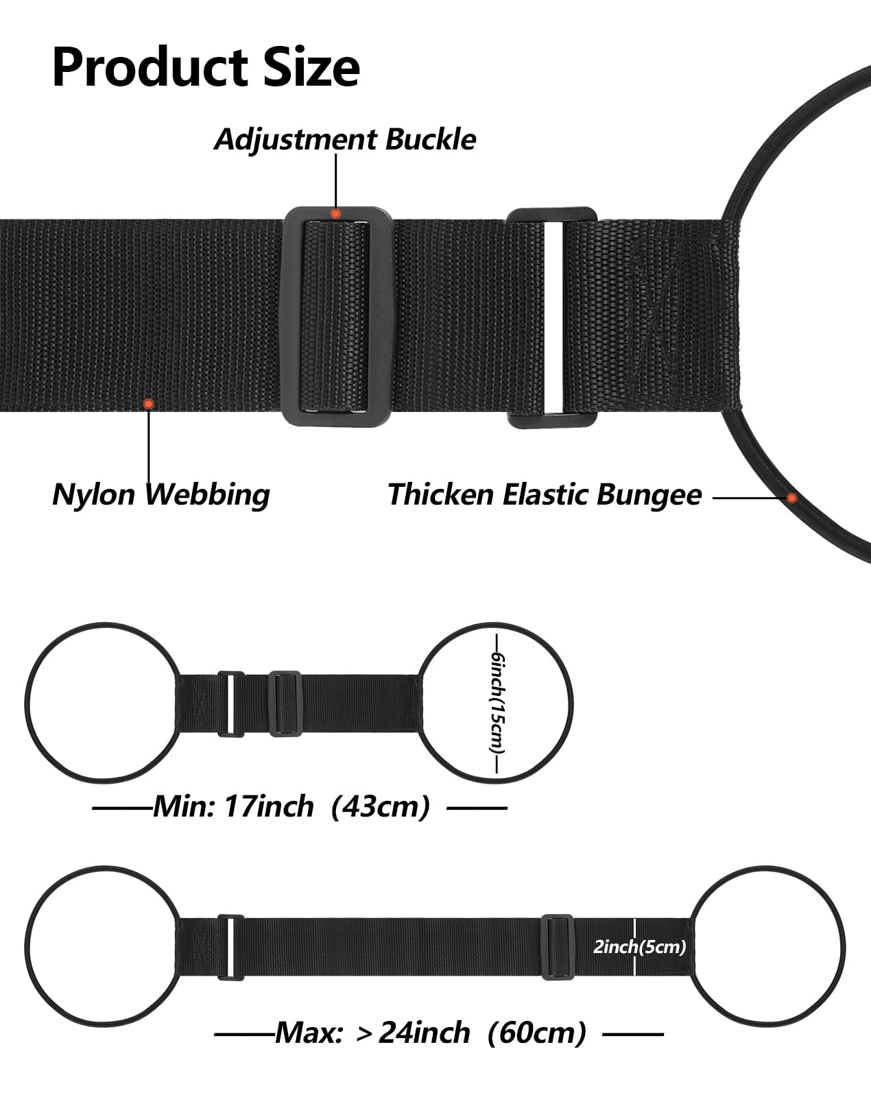 Aoahaiy Luggage Connector Straps for Suitcase, Adjustable Travel Belt for Carry on Bag, Backpack, Accessories, Thickened Elastic Add A Bag Bungee Strap, 2 Pack