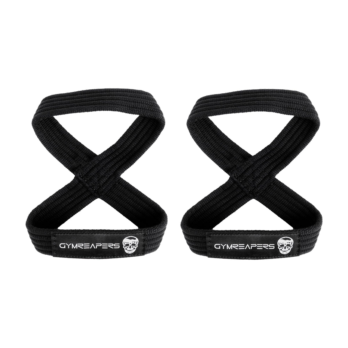Gymreapers Figure 8 Lifting Straps For Deadlift, Powerlifting, Strongman, & Cross Training (Black, Medium)