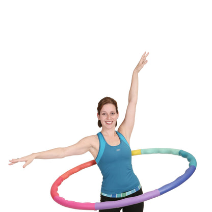 Weighted Hula Hoop, ACU Hoop 3M - 3.2lb Medium, Weight Loss Fitness Exercise Sports Hoop with Wavy Ridges (Rainbow Colors)