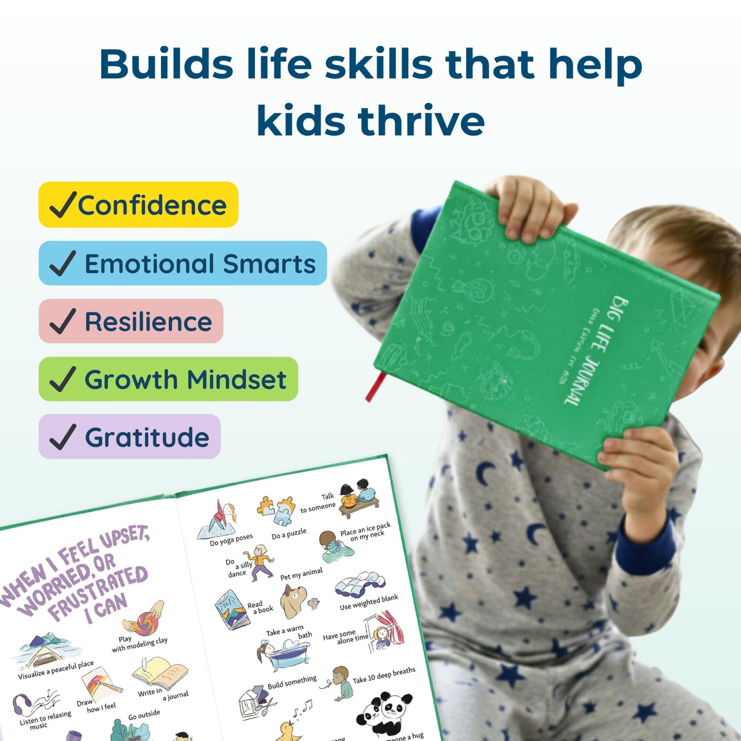 Big Life Journal – Daily Journal for Kids (Ages 5–11) – Guided Growth Mindset Workbook with Daily Prompts & Activities to Build Confidence, Gratitude & Positive Thinking – Gift for Boys & Girls (Green)