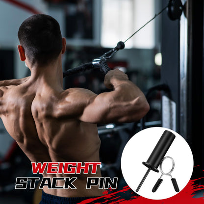 Lasnten Weight Stack Pin Extender, Gym Pin with Spring Clip Collar for 2 Inch Weight Plate Cable Strength Exercise Machine, Commercial and Home Gym