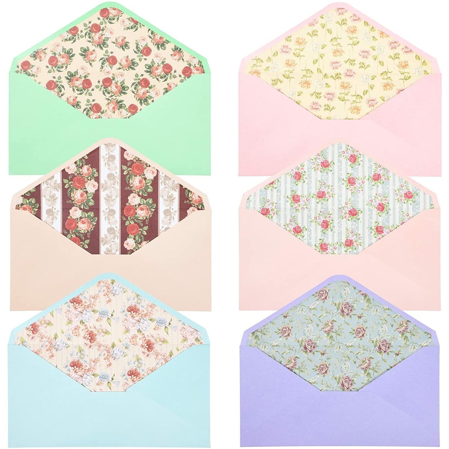 60 Sheets Vintage Floral Stationary with 30 Envelopes, Letter Writing Paper for Poems, Thank You Notes, Pen Pal, Scrapbook, Calligraphy (6 Designs, 10.2 x 7.25 In)