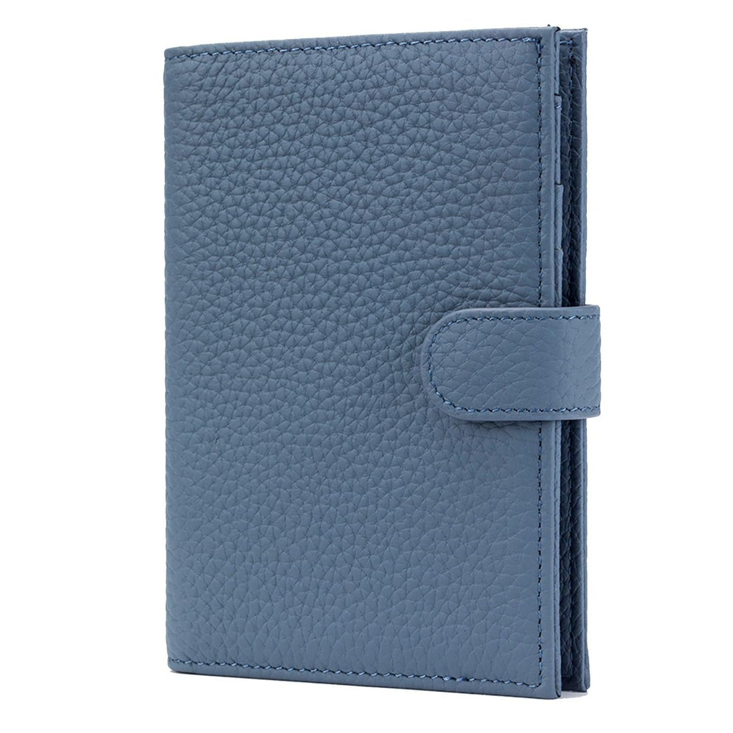 Karmiir RFID Slim Passport Holder for Man & Women, Compact Leather Passport Wallet with Card Holders SIM Slots, Zippered Coins Pocket and Cash Holder Travel Passport Cover Case, Dark Blue