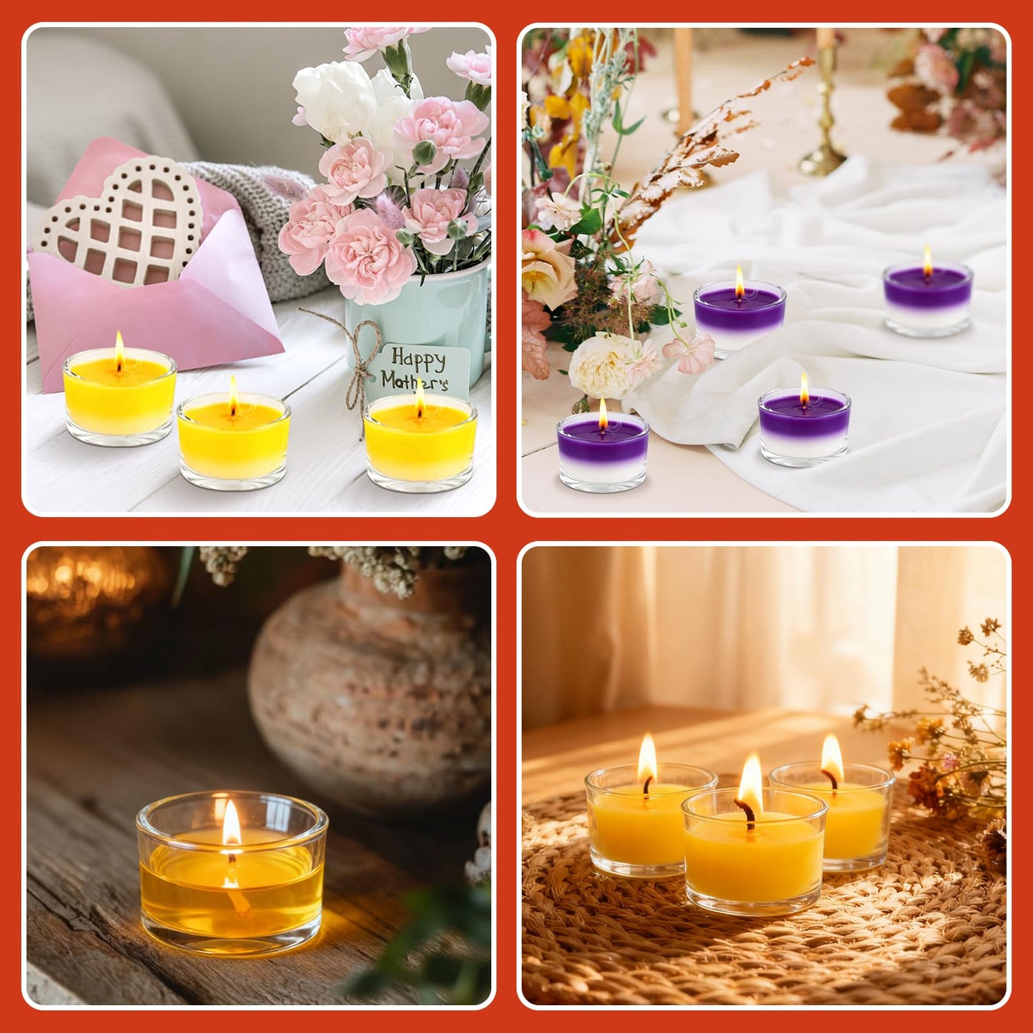 UPlama 36 Pack Clear Glass Tealight Candle Holders, 1.8 Inch Wide x 1 Inch High, for 1.5" Tealights, Bulk for Wedding Centerpieces, Party, Dinner, Home Decor